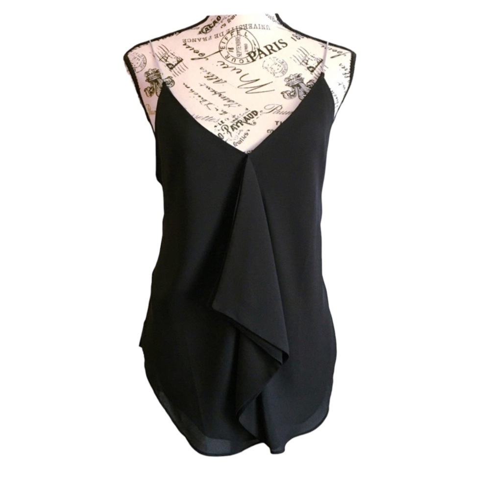 3 For 30 💥 RACHEL Roy Camisole Flowy Tank Top Metallic Straps Black Size Small
